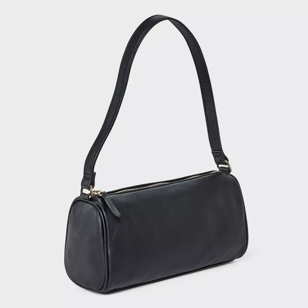 Cylindrical Barrel Baguette Shoulder Bag