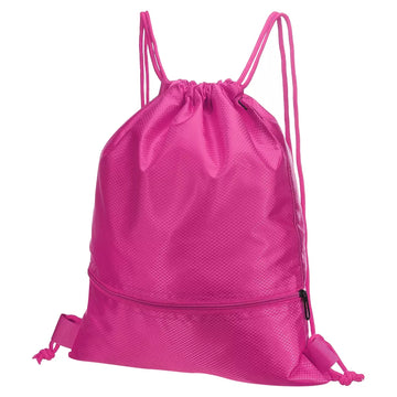 Water Resistant Drawstring Backpack with Zip Pocket